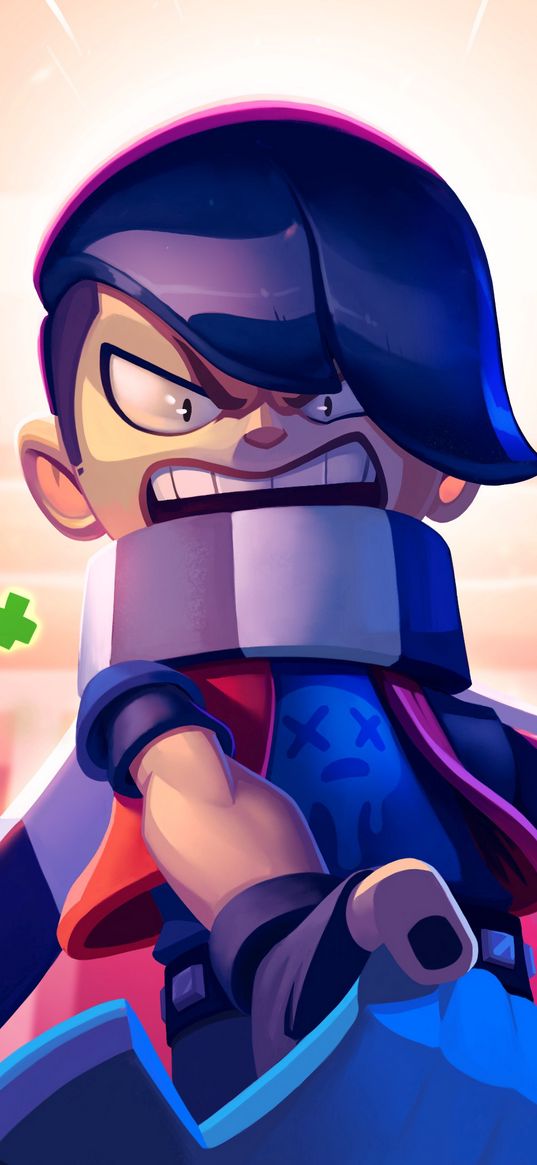 fang, brawl stars, anger, fighter, scarf, game