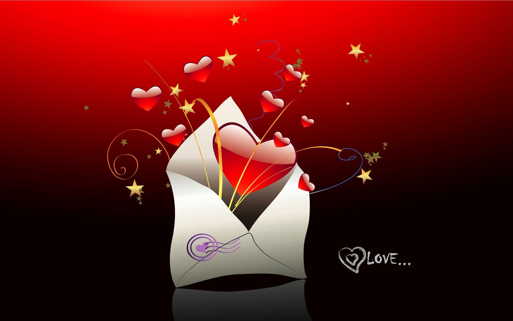 heart, red, envelope