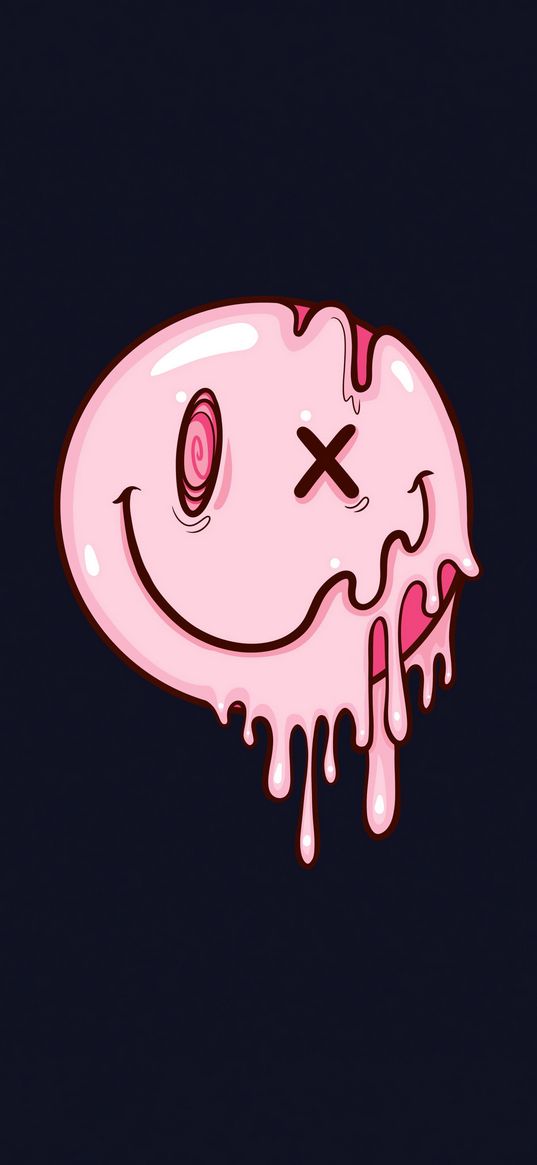 smiley, cross, drops, liquid, pink