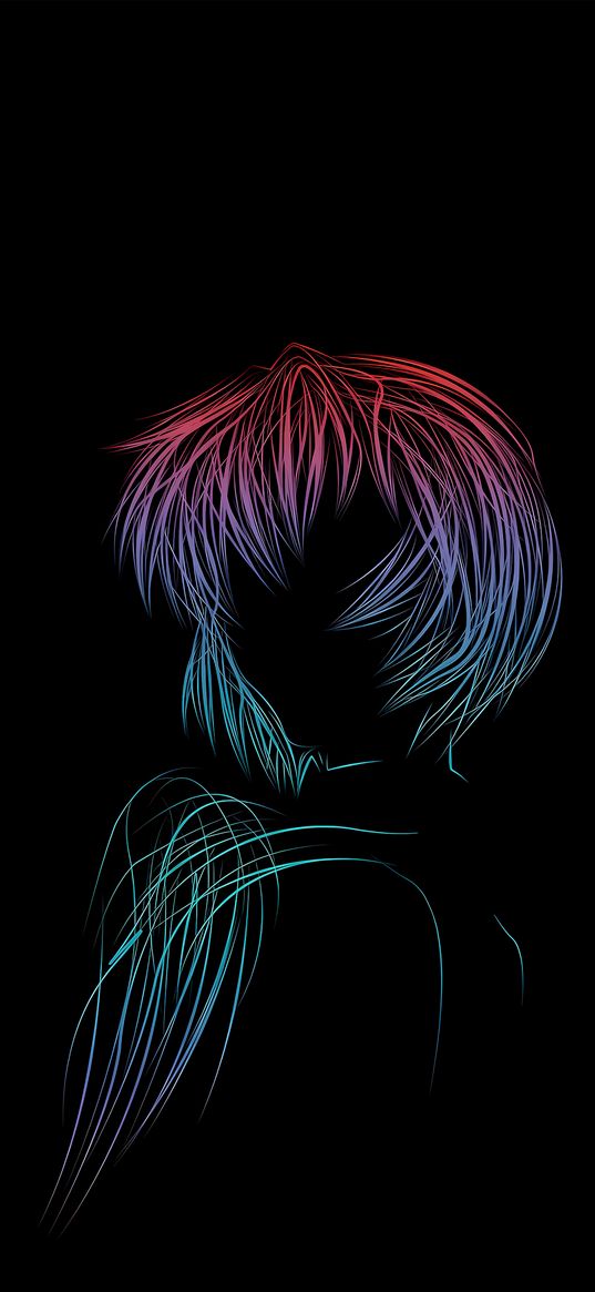 ayanami rei, evangelion, character, anime, girl, lines, color