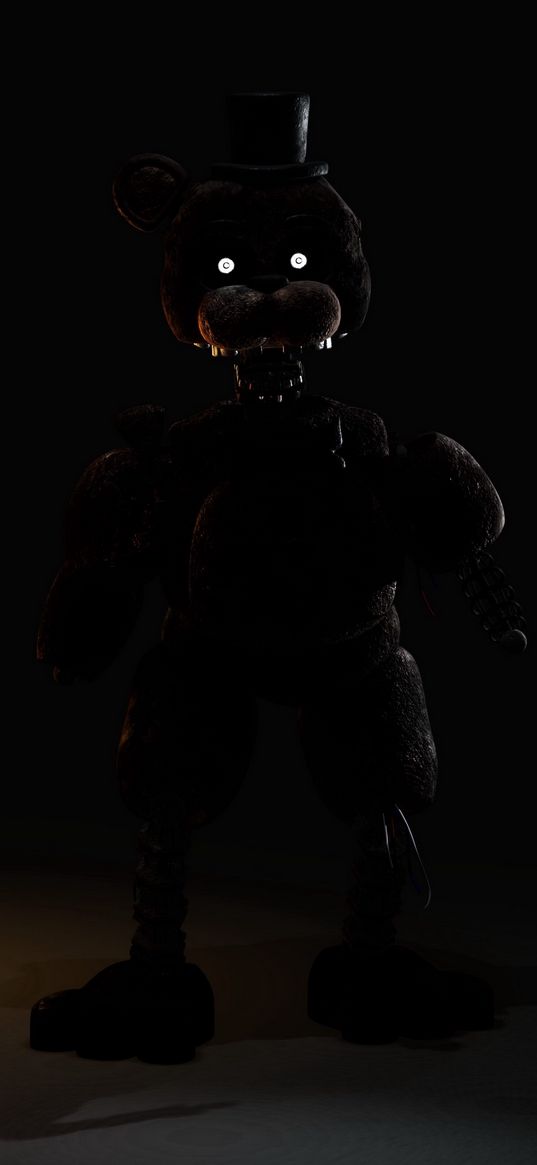 freddy, five nights with freddy, character, bear, darkness, art