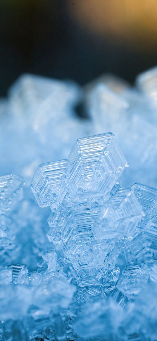 ice, crystals, macro, structure, cold