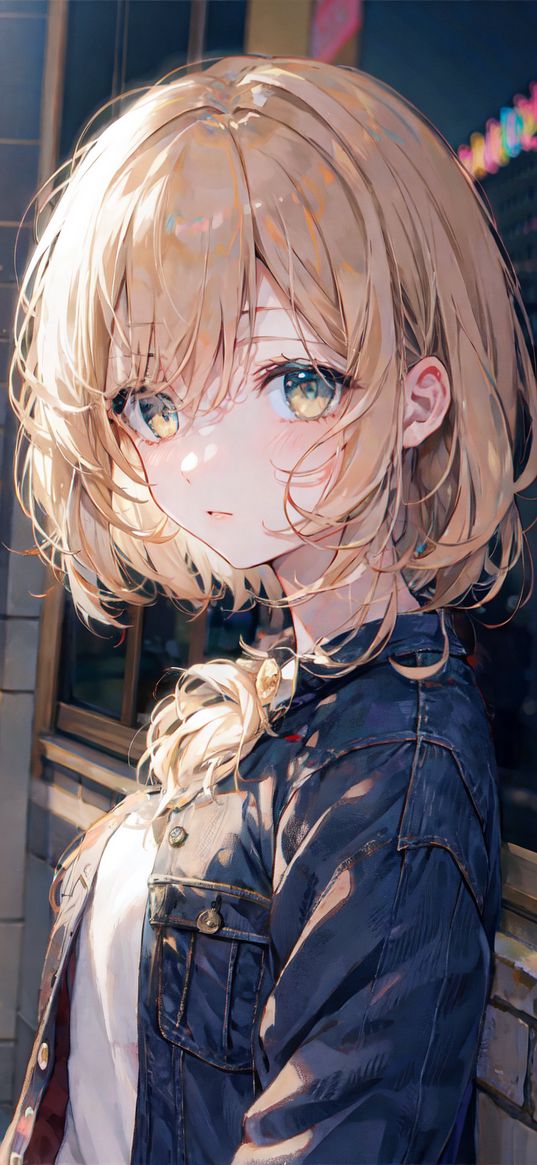 girl, eyes, sunlight, anime