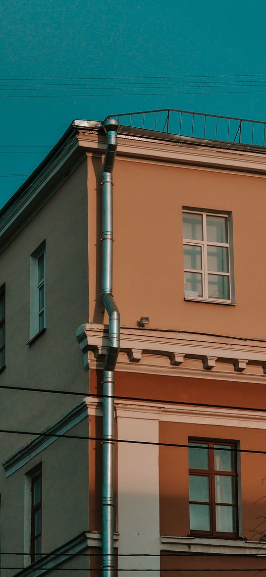 house, windows, sky, sunlight