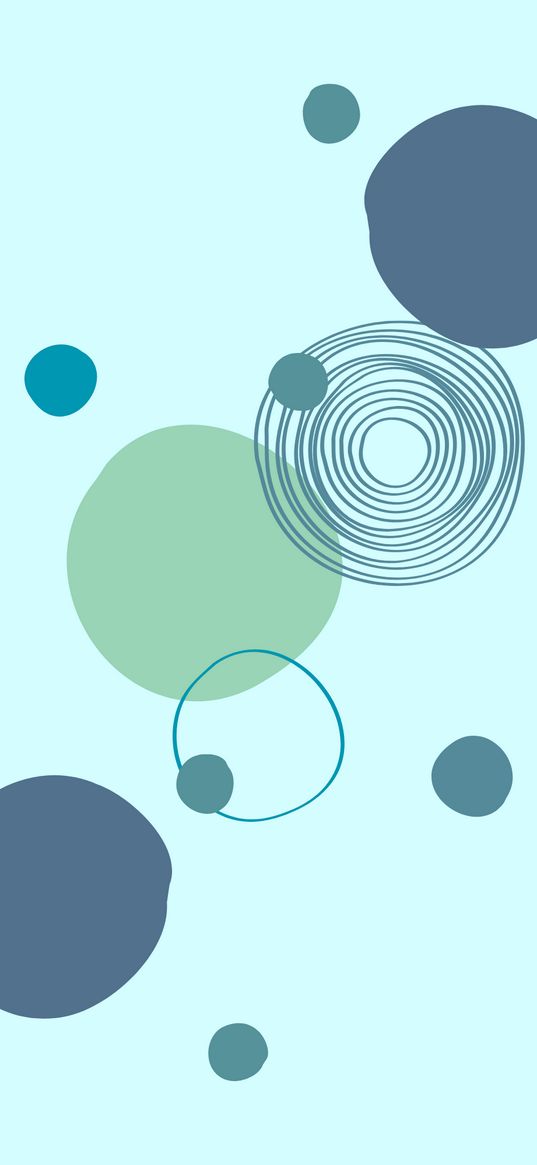 circles, lines, abstraction, drawing, blue