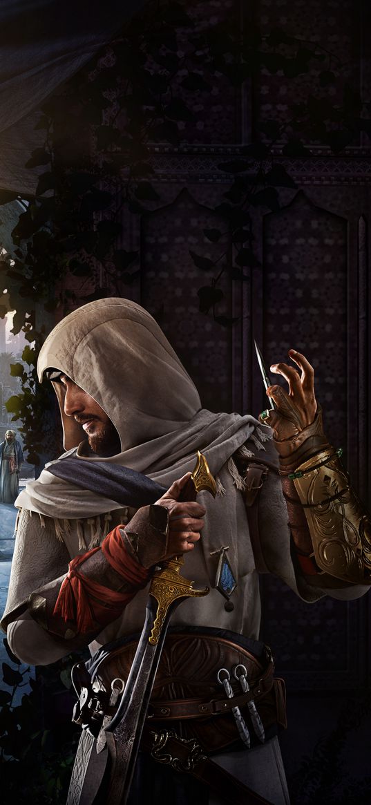 assassin's creed mirage, game, assassin, killer, sword, dagger, art