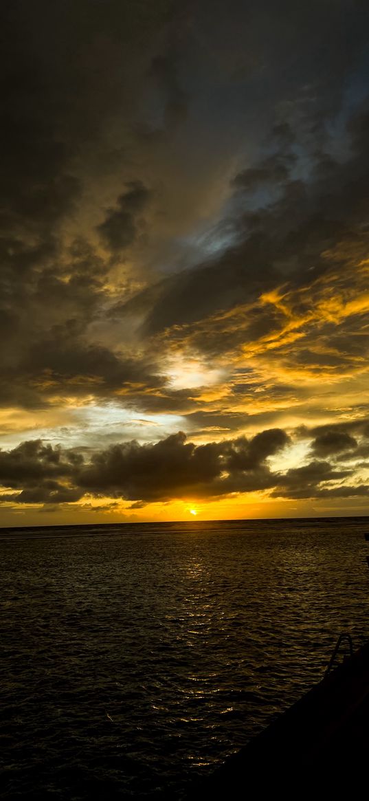 maldives, sunset, sea