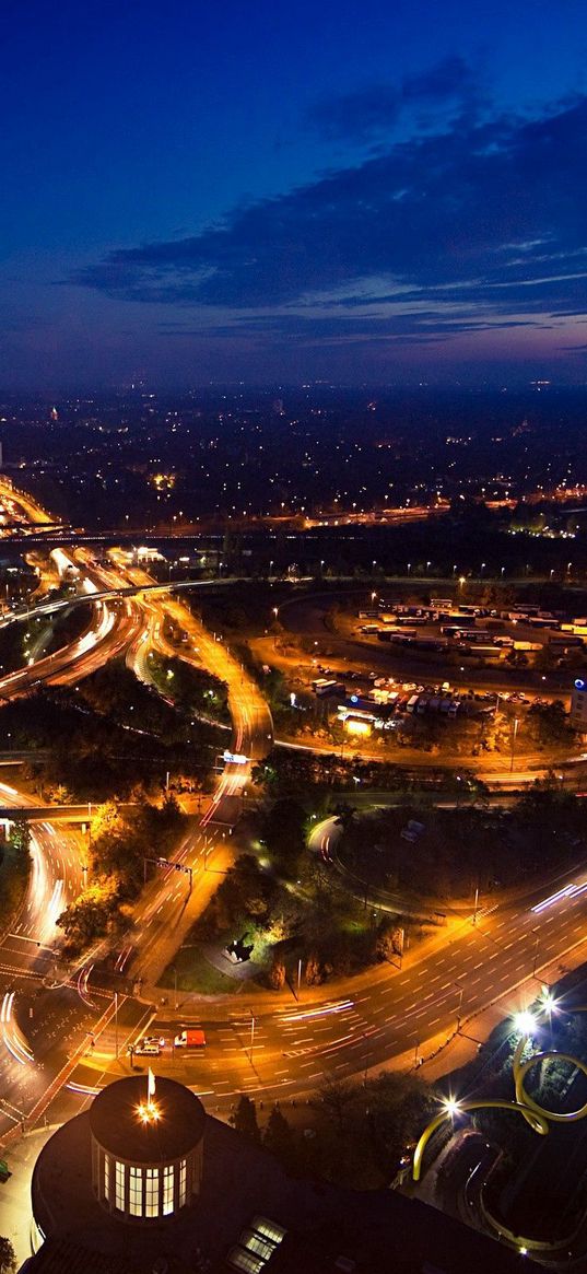 night, city, view from above