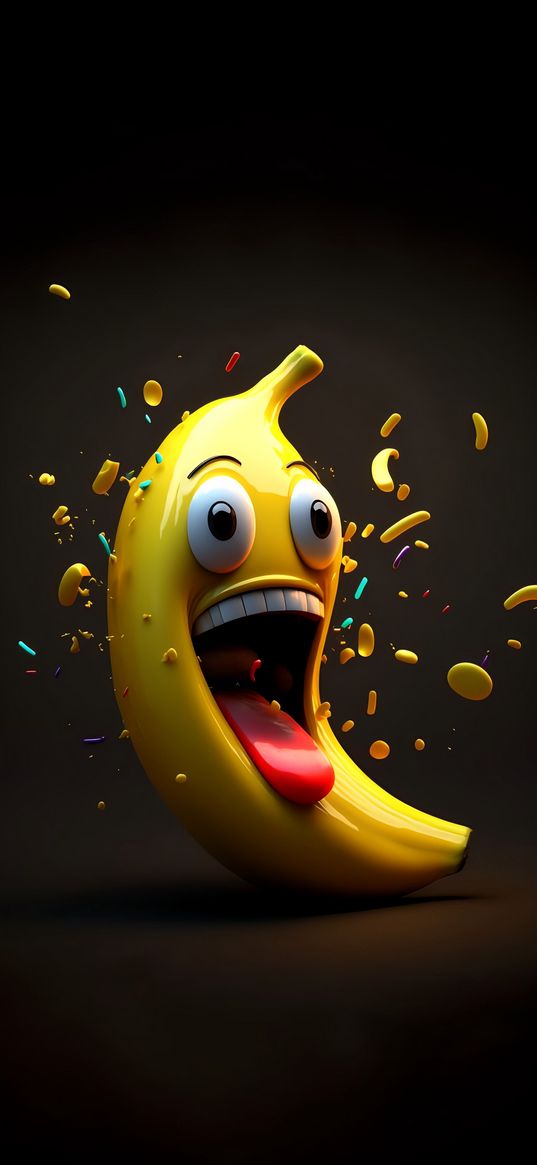 banana, fruit, language, 3d, art