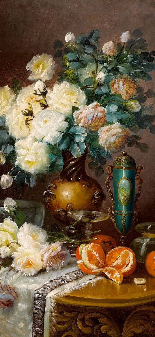 still life, flowers, vases