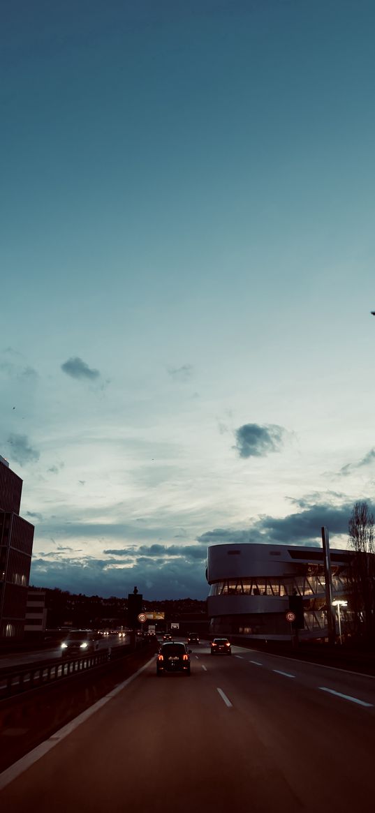 night, city, mood, road, cars