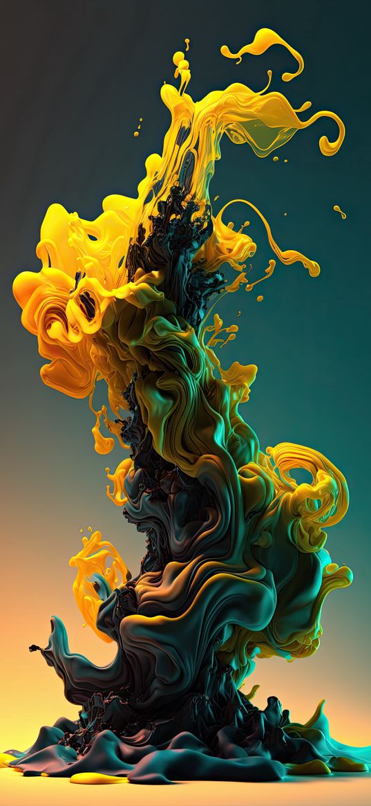 smoke, paints, black, yellow, ai, art