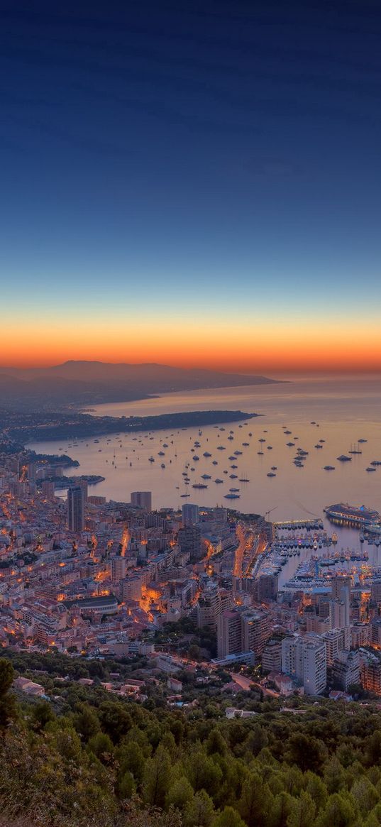 monaco, city, view from the top, sky