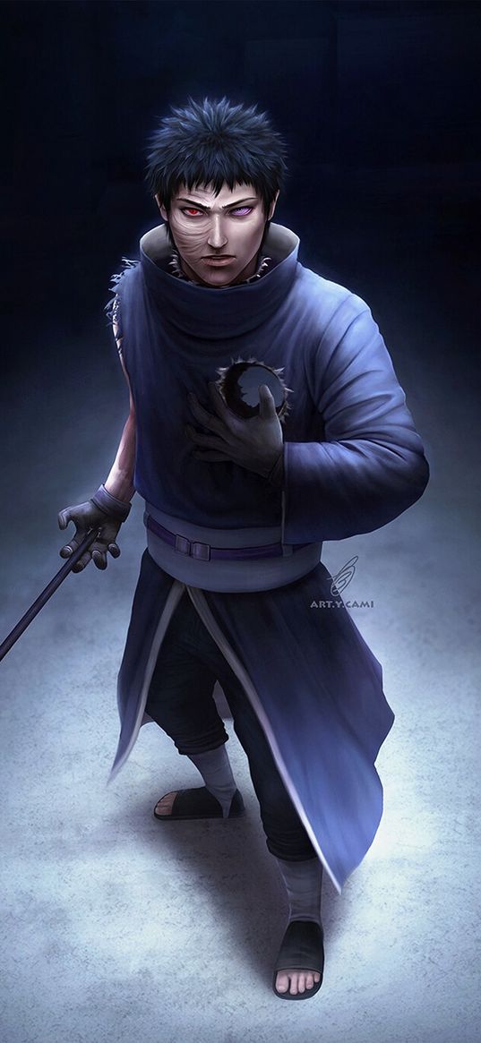 tobi uchiha, anime, character, naruto, guy, blade, art