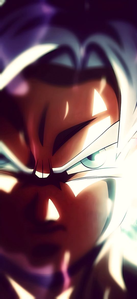 goku, ultra instinct, dragonball, character, blur, look