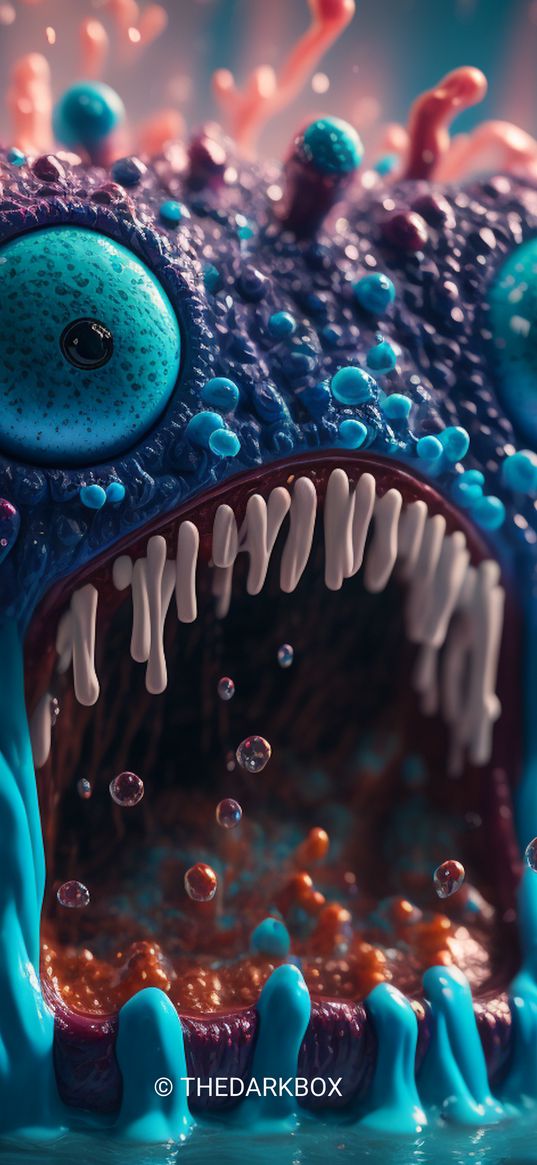 monster, abstract, colors, mouth