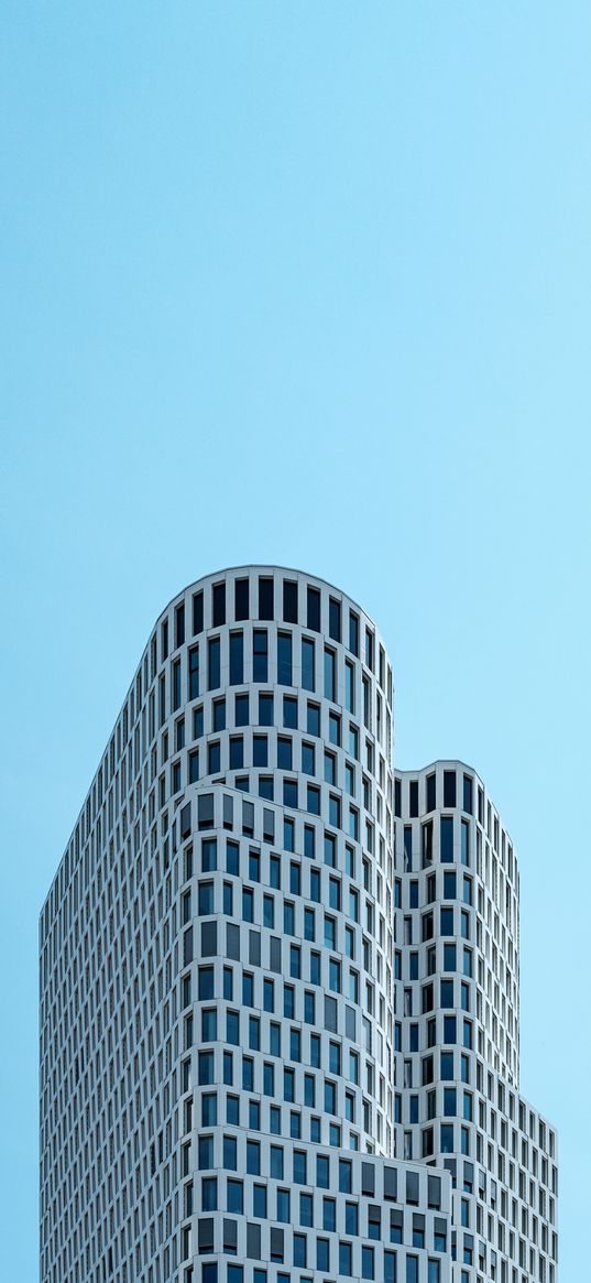 building, facade, architecture, sky, blue background