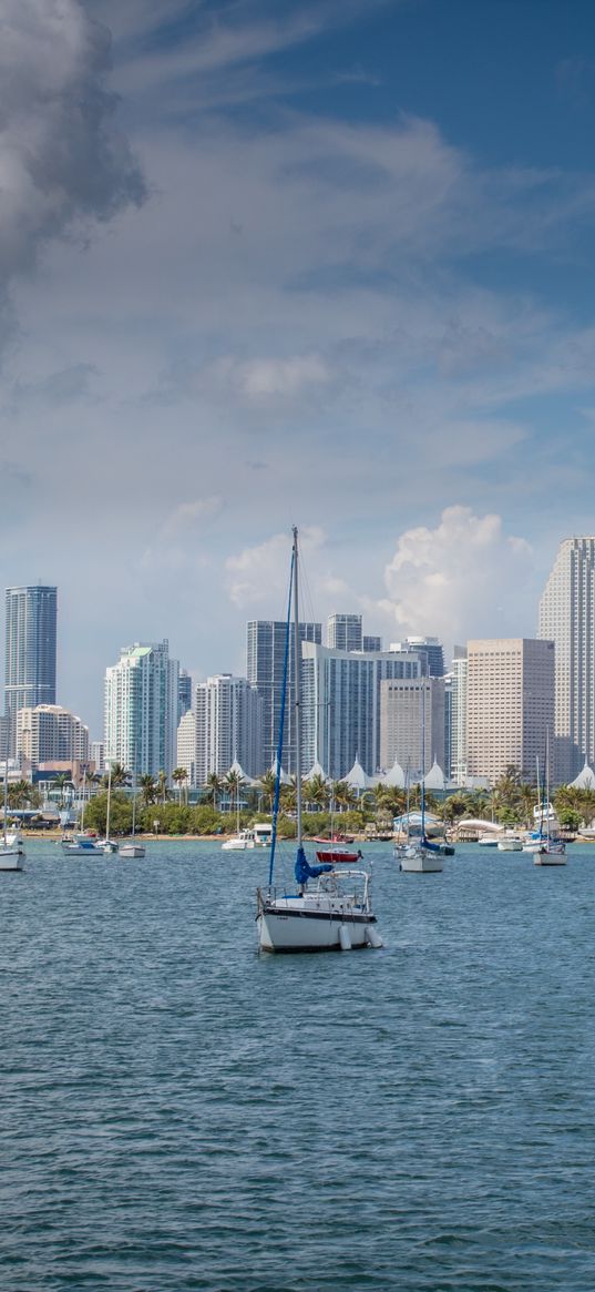 boats, sea, buildings, city