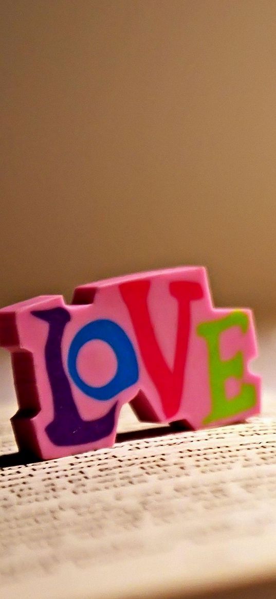 love, eraser, book