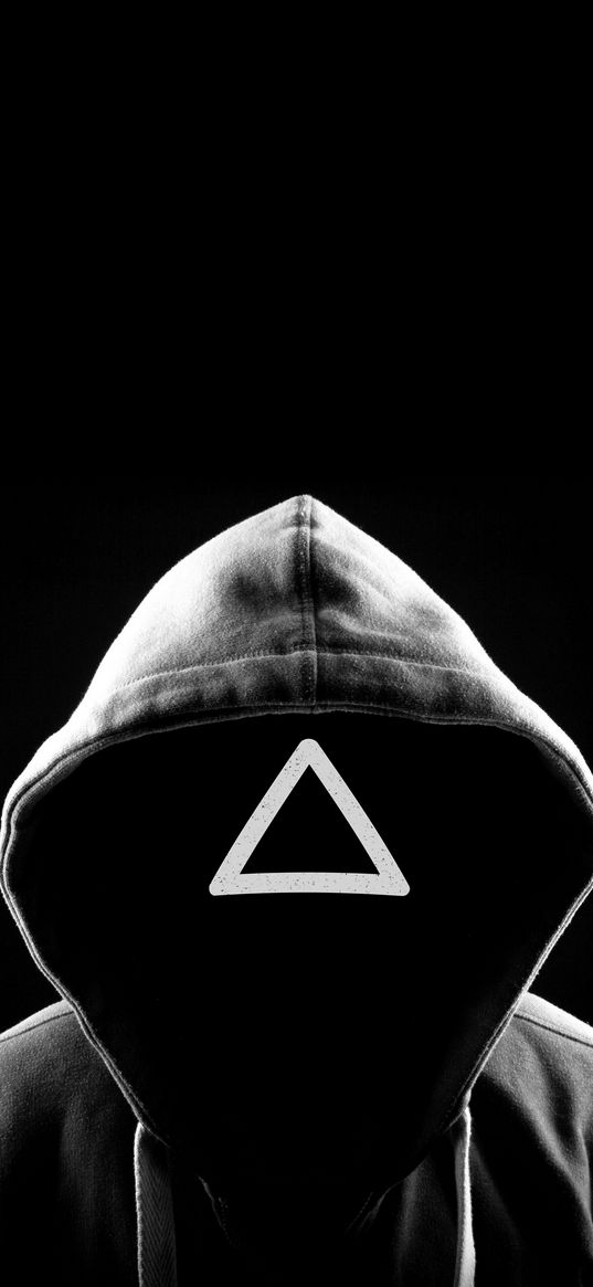 black, uk, triangle, hood
