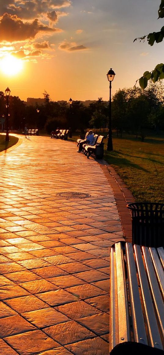 russia, park, evening, shop