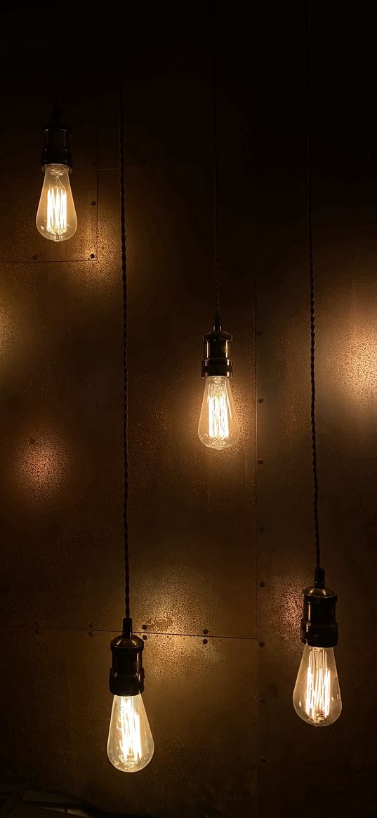 light bulbs, light, darkness, wall