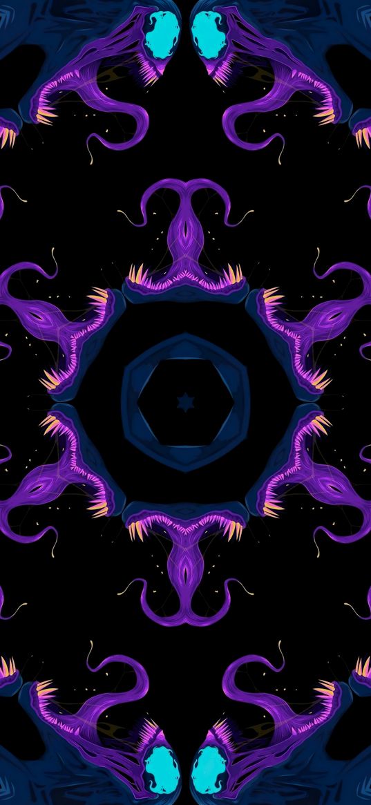 mandala, venom, language, monster, purple, abstraction