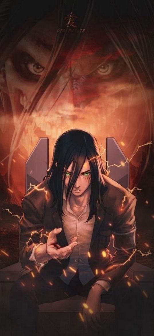 eren yeager, shingeki no kyojin, anime, titan, monster, manga, art