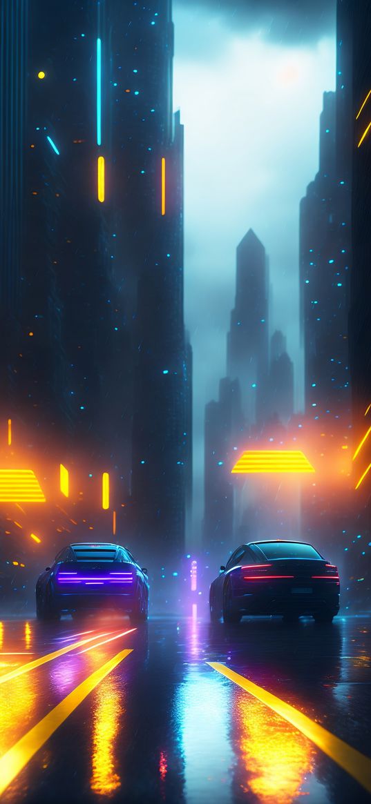 cyberpunk, city, neon, wallpaper, urban, future, cars, 2k, new