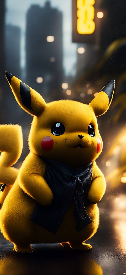 pikachu, anime, japan, neon, wallpaper, urban, 2d, 3d, art, cartoon