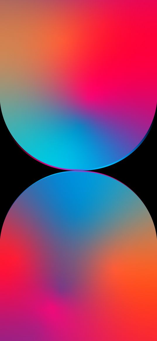 semicircle, shapes, gradient, colorful, abstraction