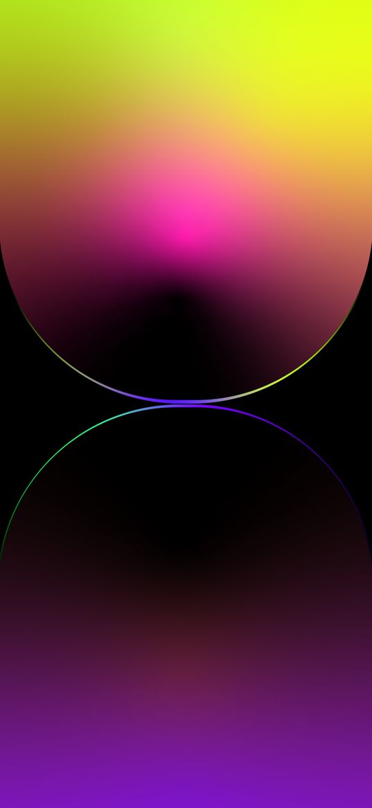 semicircle, shapes, gradient, purple, pink, yellow, abstraction