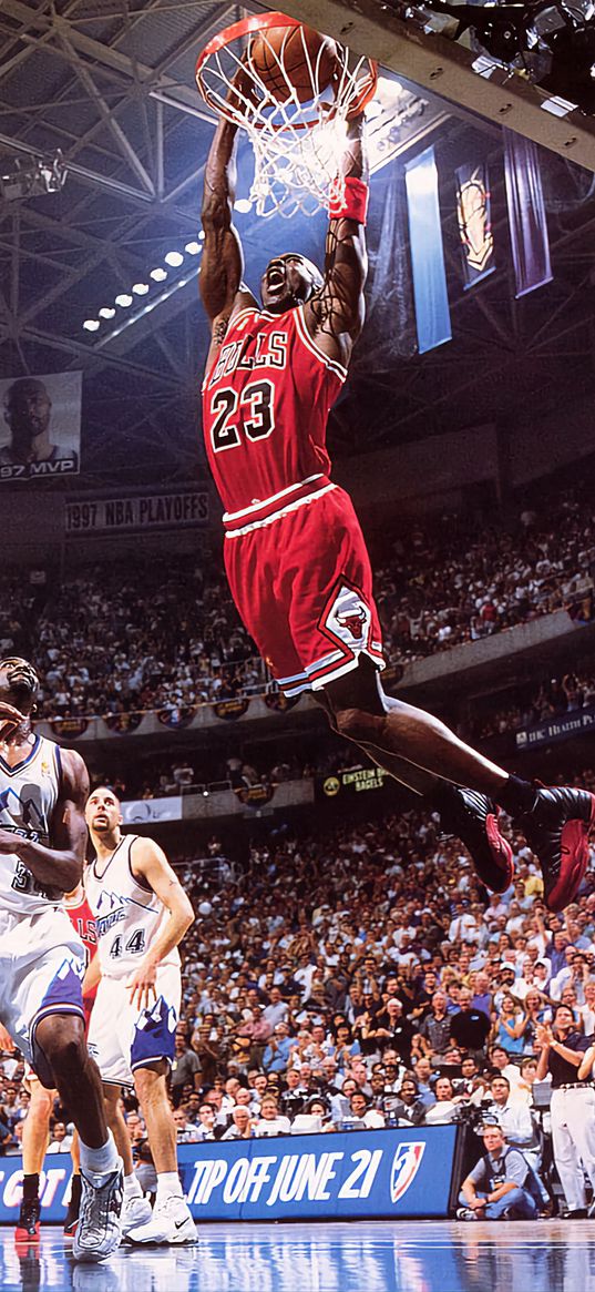 michael jordan, basketball player, basketball, hoop, jump, stadium, sport