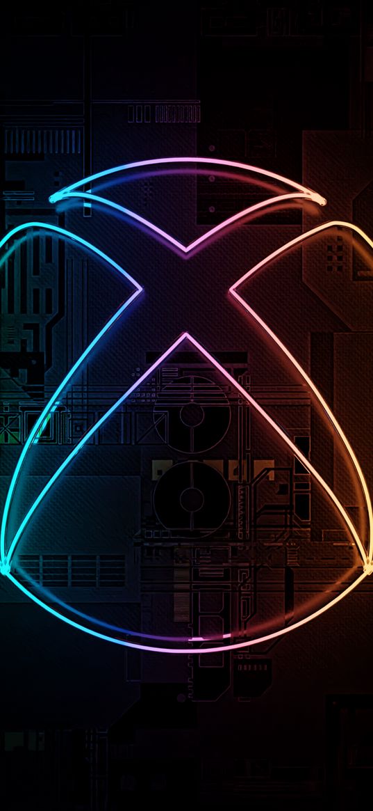 xbox, console, logo, neon