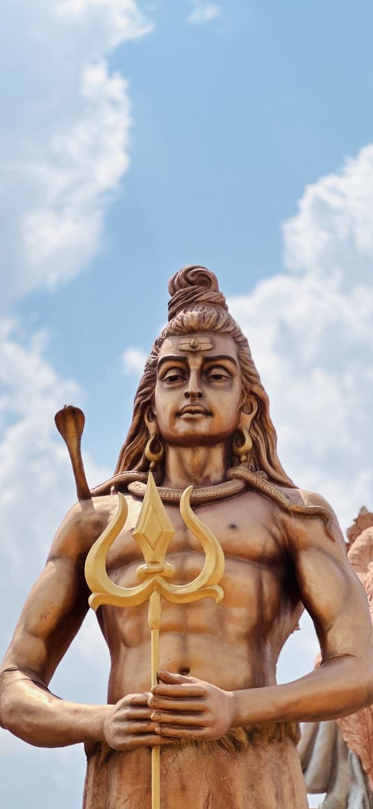 shiva, god, religion, statue, blue sky