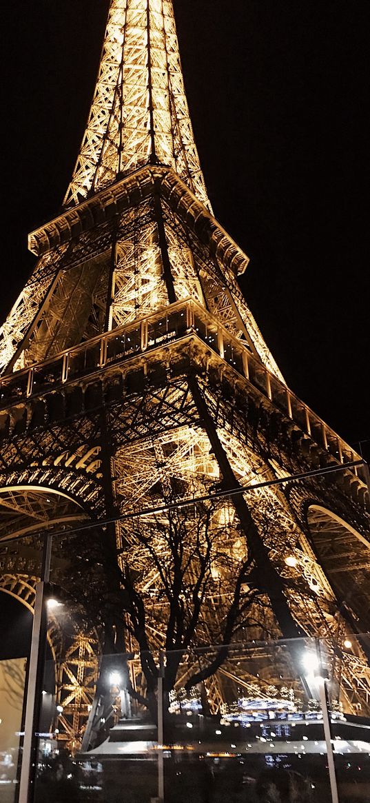 paris, lights, eiffel tower, travel, night