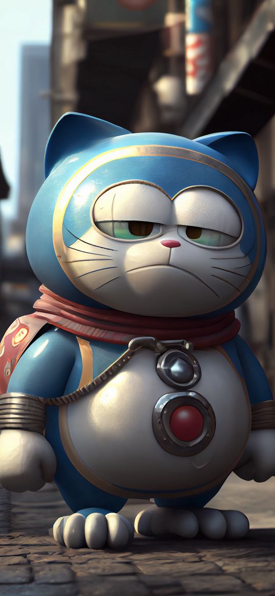 doraemon, anime, render, 8k, beautiful, ai