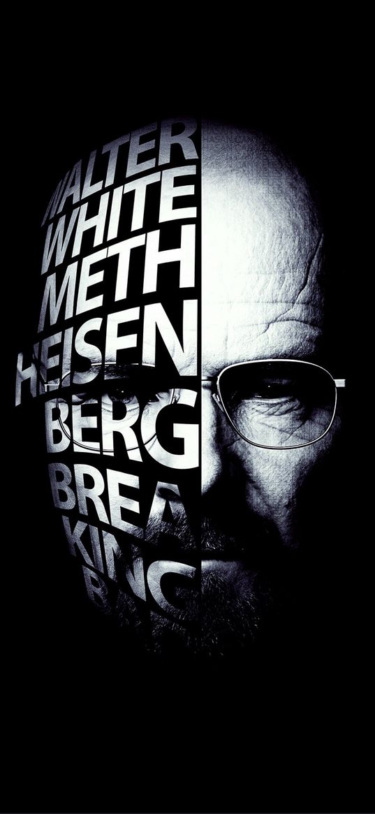 breaking bad, heisenberg, character, series, inscription, black and white