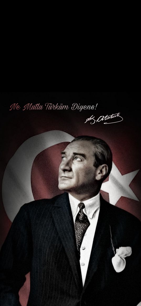 mustafa kemal ataturk, president, turkey, man, inscription, flag