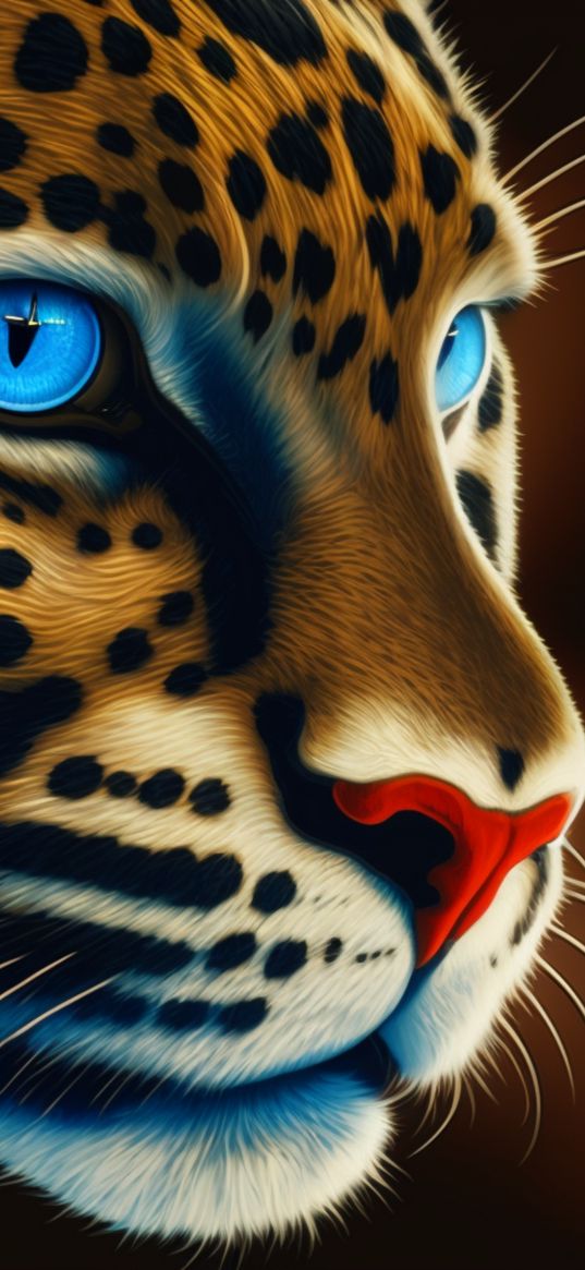 leopard, predator, head, big cat, animal, art