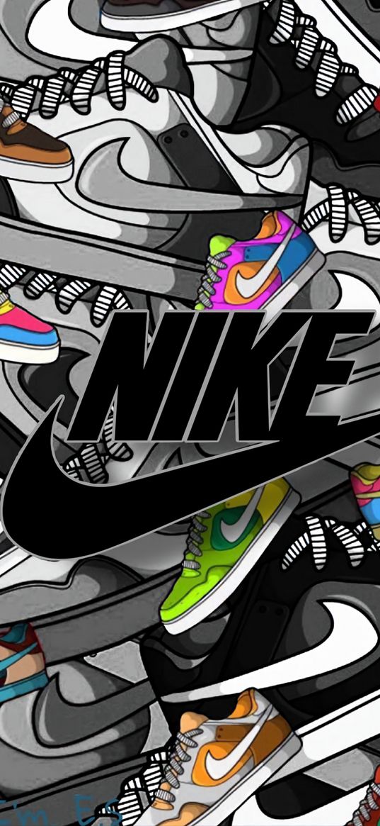 nike, brand, logo, sneakers, footwear, color