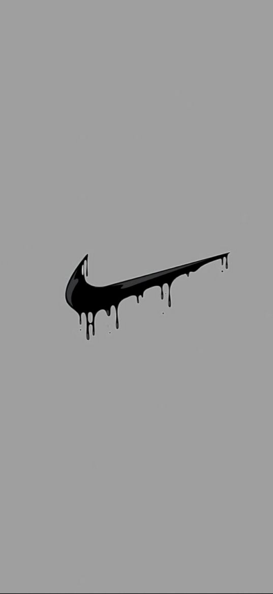 nike, logo, brand, paint, drops, gray