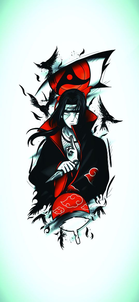 naruto, itachi uchiha, anime, art