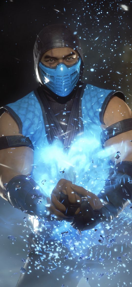 sub-zero, mortal kombat, ice, blue