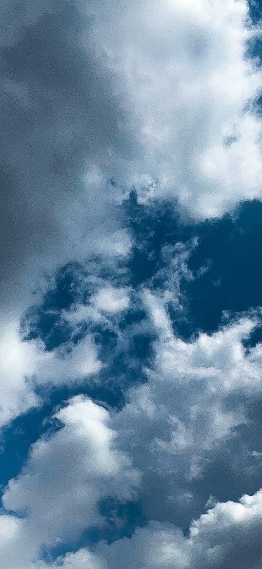 sky, blue, clouds, graininess