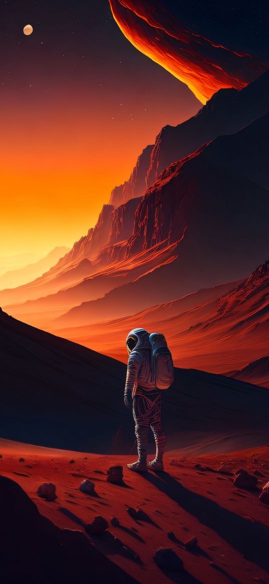 astronaut, mars, space