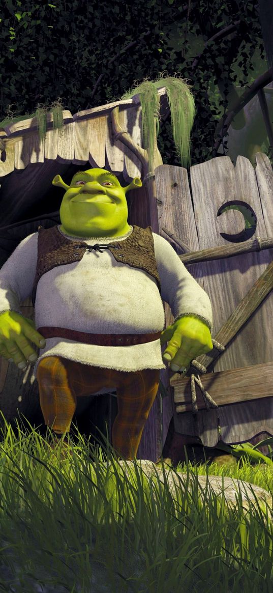 shrek, cartoon, character, ogre, green