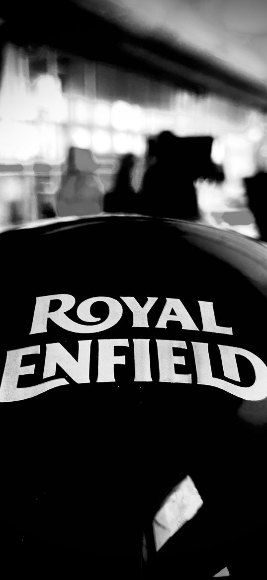 royal enfield, motorcycle, brand, black and white