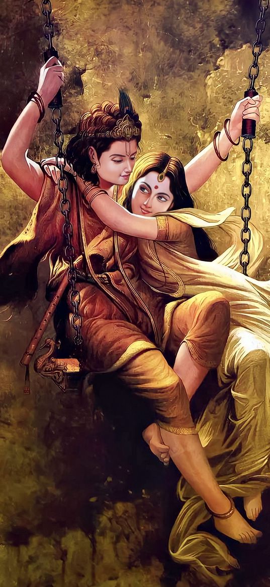 krishna, radha, nature, art