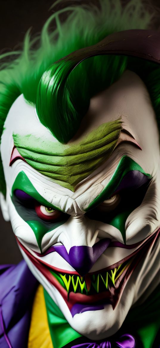 joker, dc, character, villain, portrait, scary, art